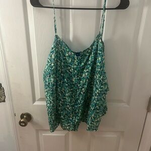 Old Navy Blue Asymmetrical Cuffed Sleeve Camisole